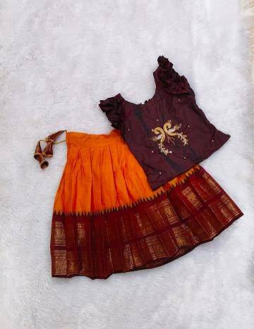 NEW LAUNCING KIDS LEHENGA CHOLI silk Children clothing wholesale in Kolkata
